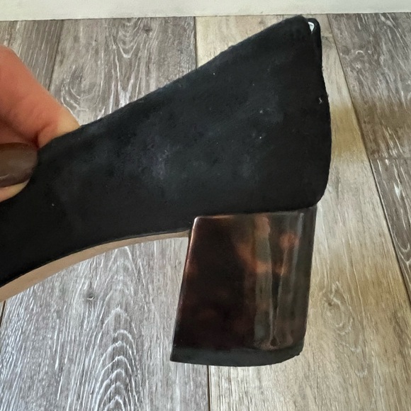 Enzo Angiolini Black Leather Block Heels Slip On Shoes Womens Size 7.5 M - Picture 4 of 8